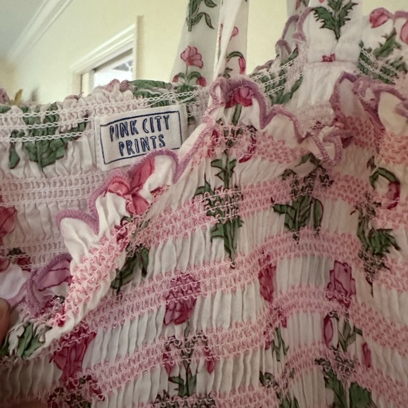 Pink City Prints MALAGA MINI DRESS IN LILAC IRIS - Picture 6 of 6